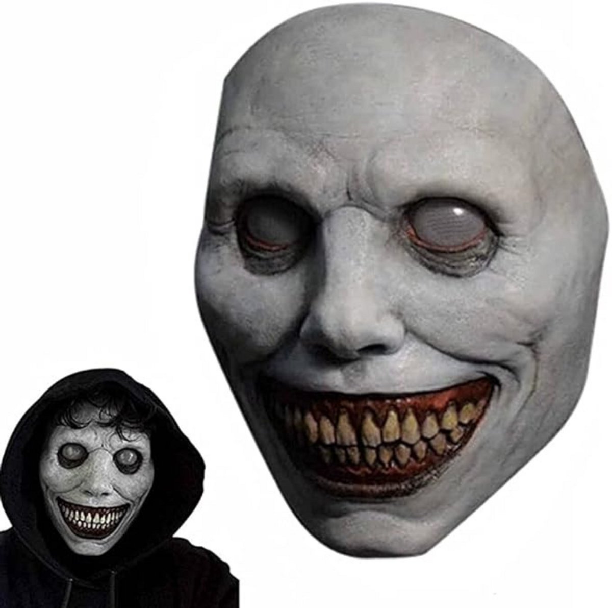 Goodivery® - Halloween-Masker - Halloween-kostuum - Halloween-kostuum voor Volwassenen -Enge Halloween-maskers - Natuurlijk latex Halloween-Masker - 18x23x4cm - Wit