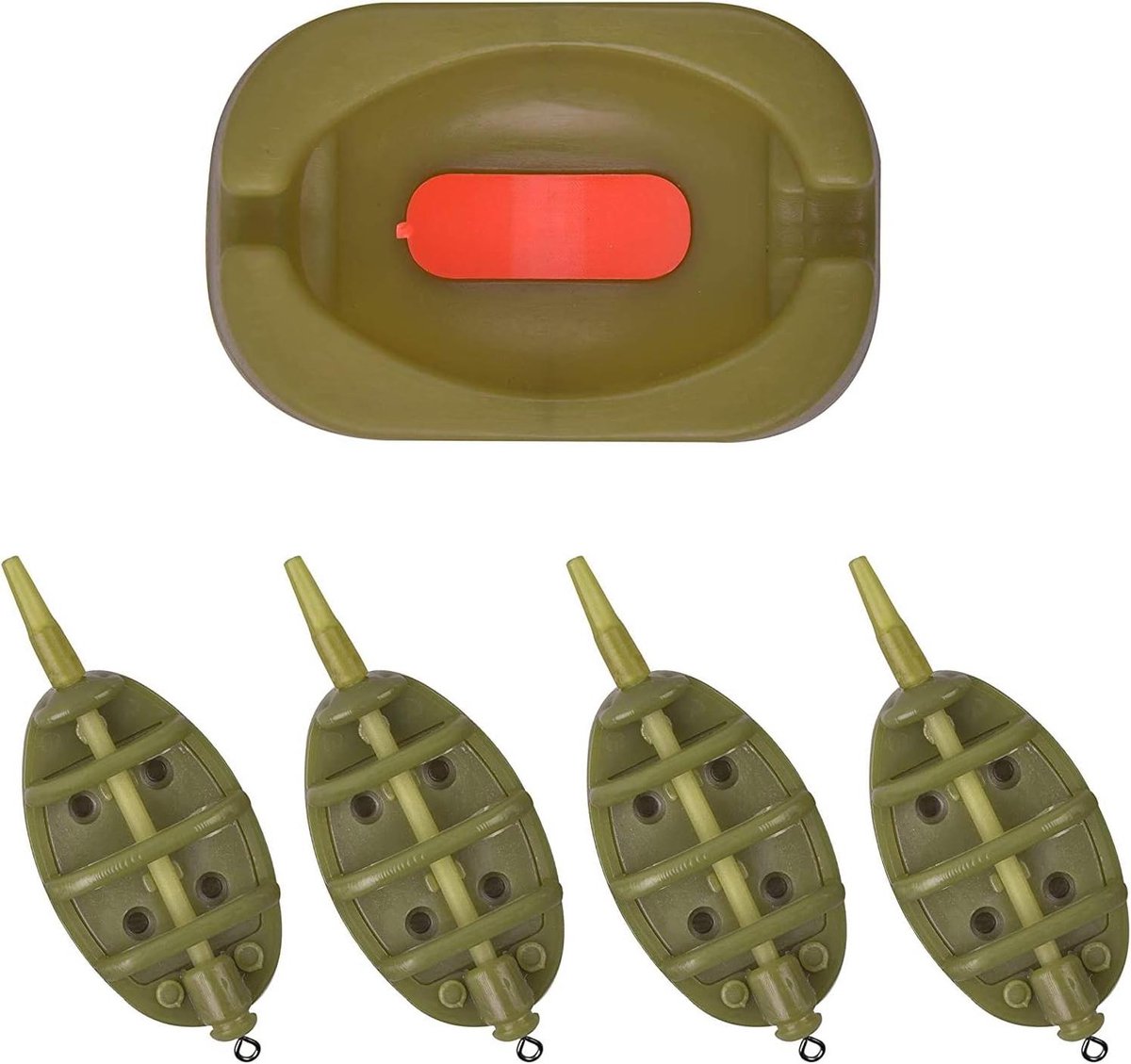 Inline Methode Feeder Set voor Karper Vissen - 4 Feeders met Rubber Mould [zoekwoord 1] [zoekwoord 2]