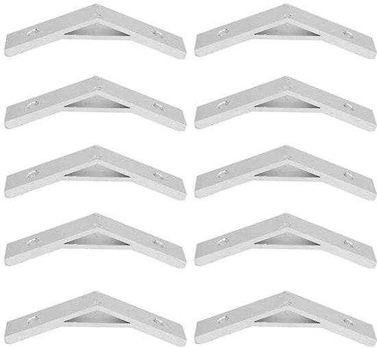 Hoeksteunen Beugel 135 graden, 10 stuks aluminiumlegering hoekverbinding profiel connector, hardware steunen voor constructie en montage, versterkingsbeugel 2020-135 Hoeksteunen Beugel 135 graden, 10 stuks aluminiumlegering hoekverbinding profiel connector, hardware steunen voor constructie en montage, versterkingsbeugel 2020-135