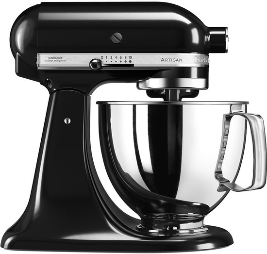 KitchenAid Keukenrobot – Keukenmachine Artisan met 300 Watt – 4,8 L, Onyx Zwart