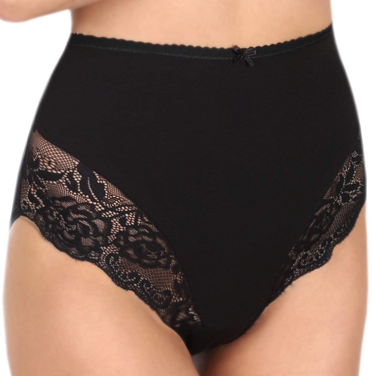 FUNNY DAY Dames Slip TESSA - Zwart - Maat XL - Hoge taille met kant