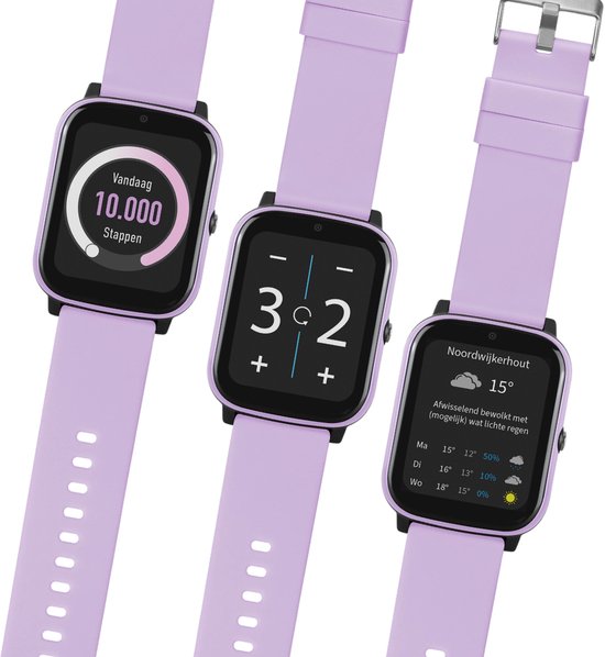 One2track Connect NEXT paars | GPS horloge voor kinderen | Bekijk de locatie van je kind. Stel veilige zones in. En videobellen met de leukste smartwatch voor kinderen