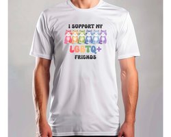 I Support My LGBTQ Friends - T Shirt - Pride - LGBT - LGBTQ - LoveIsLove - PrideMaand - LiefdeIsLiefde - Gelijkheid - Cat - Katten