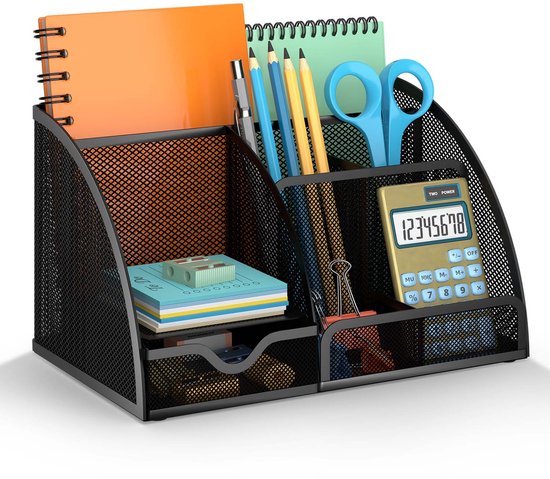 ACROPAQ Organiseur de bureau en métal - Accessoires de bureau, Organiseur de bureau corbeille à courrier, Organiseur de bureau, Organiseur de bureau pot à crayons, Organiseur de bureau - Organiseur de bureau tiroirs, Organiseur de bureau
