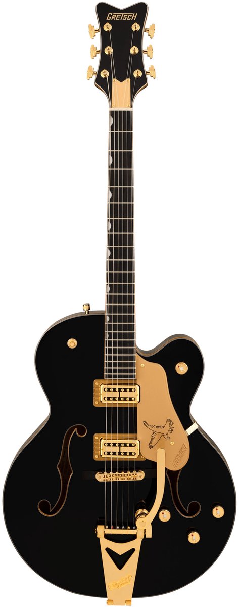 Gretsch Synchromatic Falcon Hollow Body Single-Cut Bigsby Black - Semi-akoestische gitaar