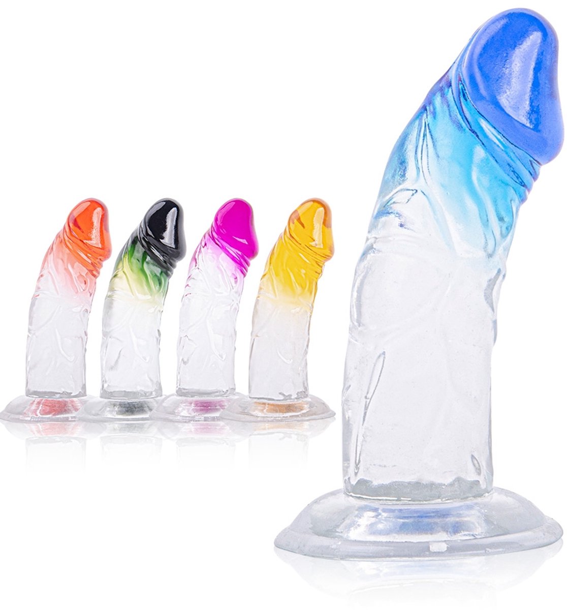 Deep Desire - Dildo - Kunstrubber - 15 cm - Transparant/Blauw