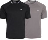 2-Pack Donnay - Sportshirt (André) - T-Shirt - Heren - Black/Steel Grey (734) - maat XL