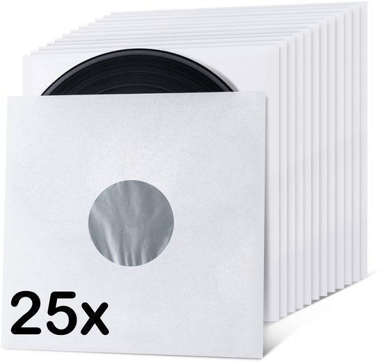 LP beschermhoezen - LP hoezen - Antistatische voering binnenhoes - 25 stuks - LP binnenhoezen - Wit - 80 gram - Vinyl hoezen