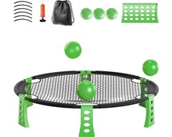 BALORS® Roundball set - Inclusief 3 ballen - Stevig net - Complete set voor Roundnet/Roundball/Smashball/Bashhball - Outdoor & Indoor - Groen