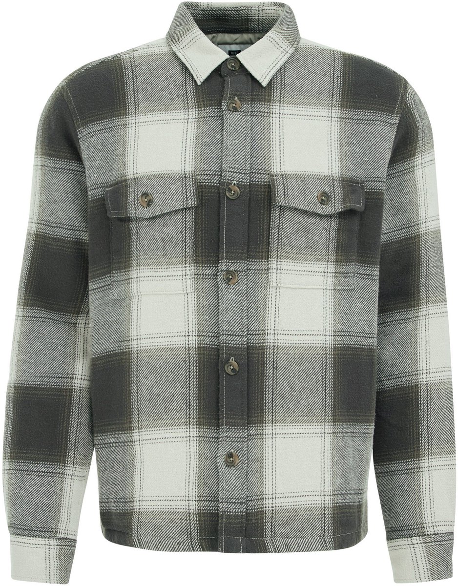 WE Fashion Heren boxy fit geweven overshirt met ruit