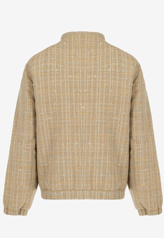 Mexx Bomberjack Tweed Oversized Taupe Dames - Maat Xl