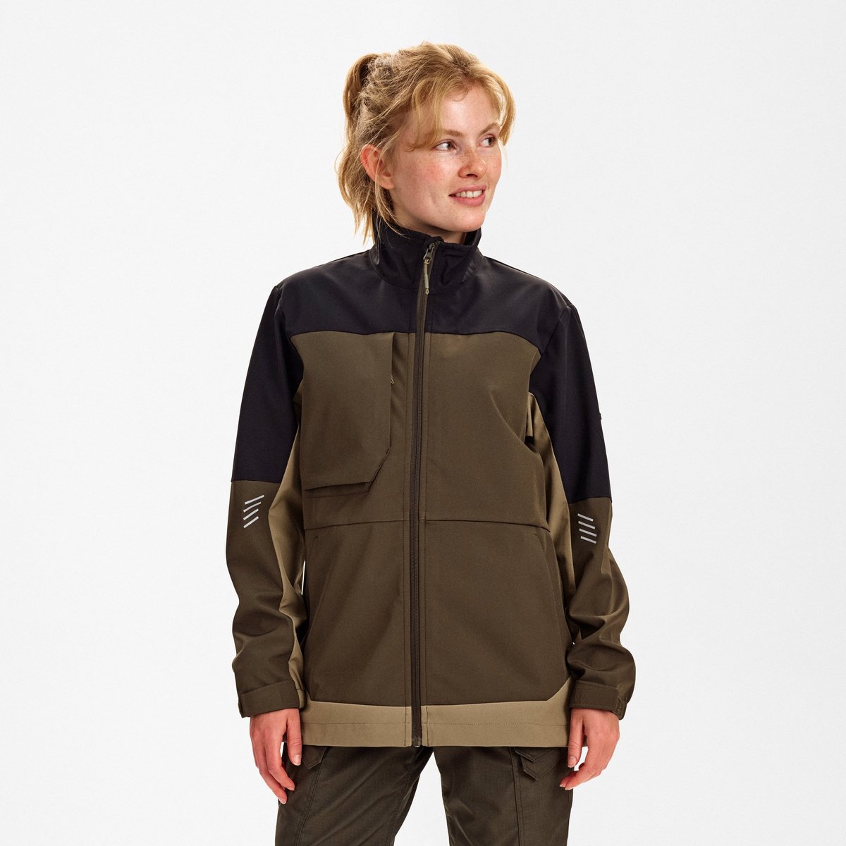 Engel Entire softshell jack voor dames 1335-140 Forest Zwart
