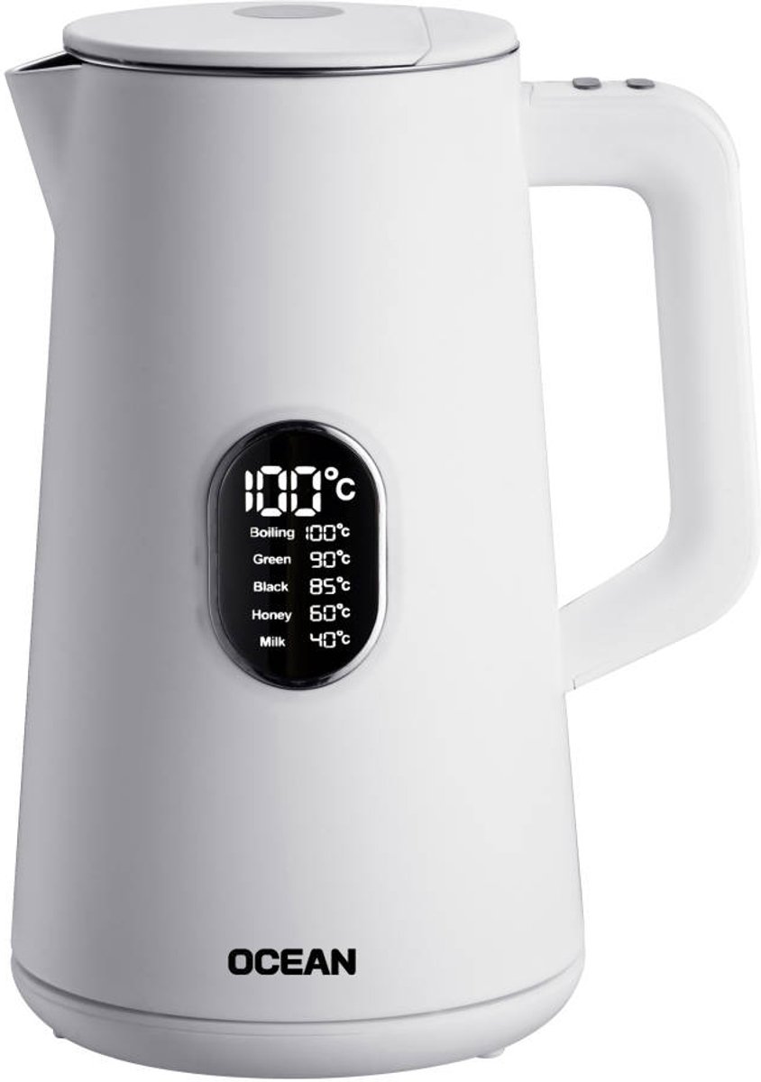 OCEAN OCKT1815DW - Waterkoker - 1650W - 1,5L - Digitaal - Wit