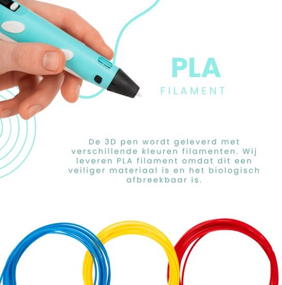 3D Pen-3D pen starterspakket-Inclusief 129 Meter Filament in 40 kleuren - Boek met 40 bladzijden met sjablonen en herbruikbaar transparant overtrekvel- Oplader - Penhouder - blauw