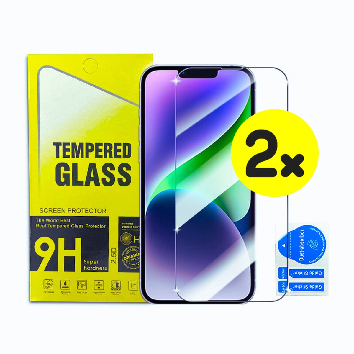 Screenprotector voor Iphone 15/ 15 Pro - Extra sterk beschermglas - Tempered Glass - 2 Stuks