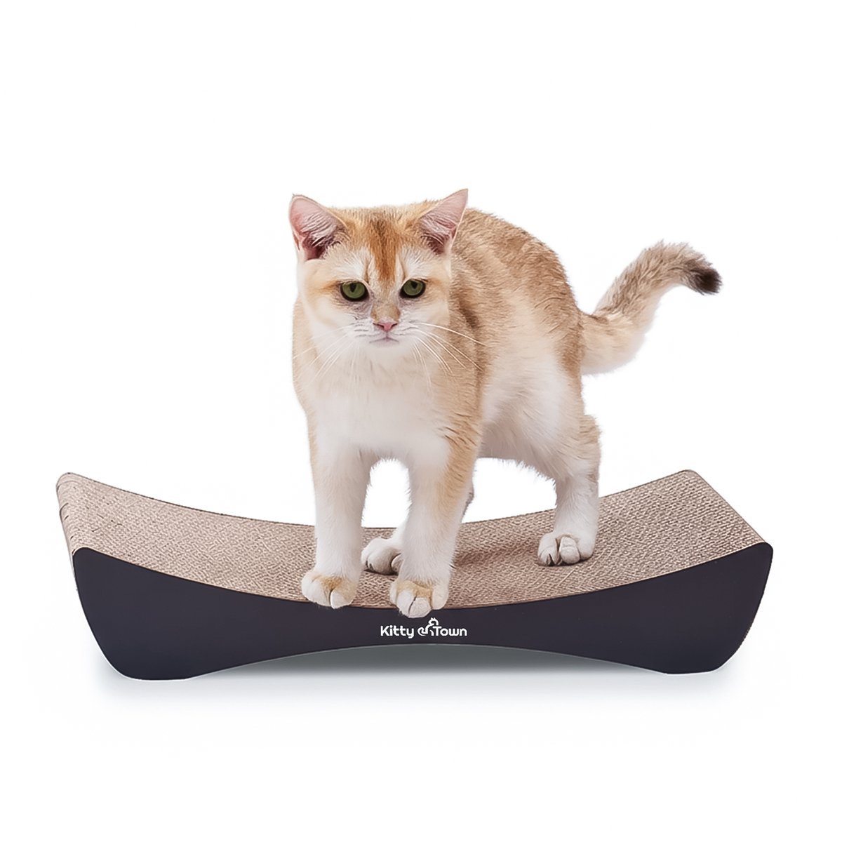 Kitty Town Mia Small – Krabkarton Sofa Krabplank Kat - Zwart - Krabmeubel - Krabplank - Krabmat - Krabpaal karton - 50x10x24cm