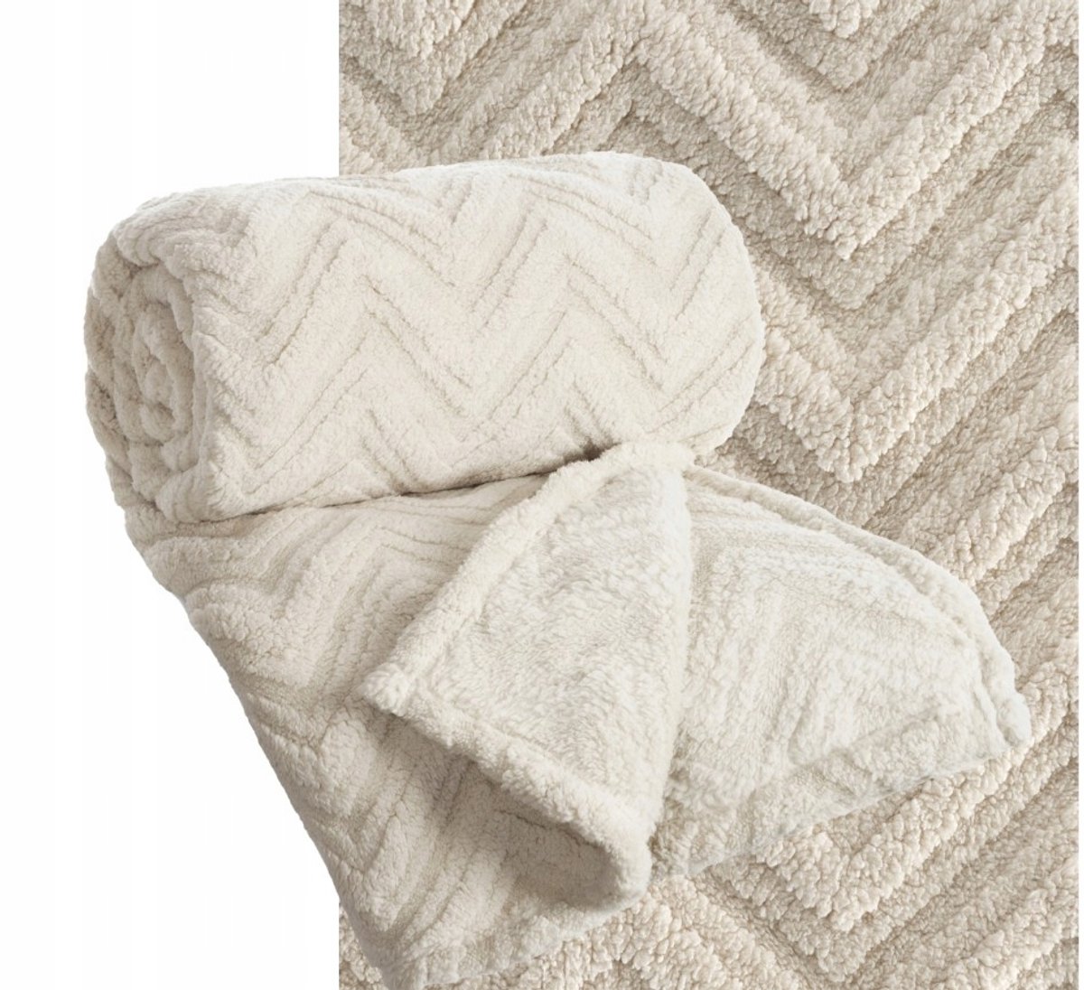 Luxe Beige Pluche Plaid 170x210 cm - Zacht & Warm