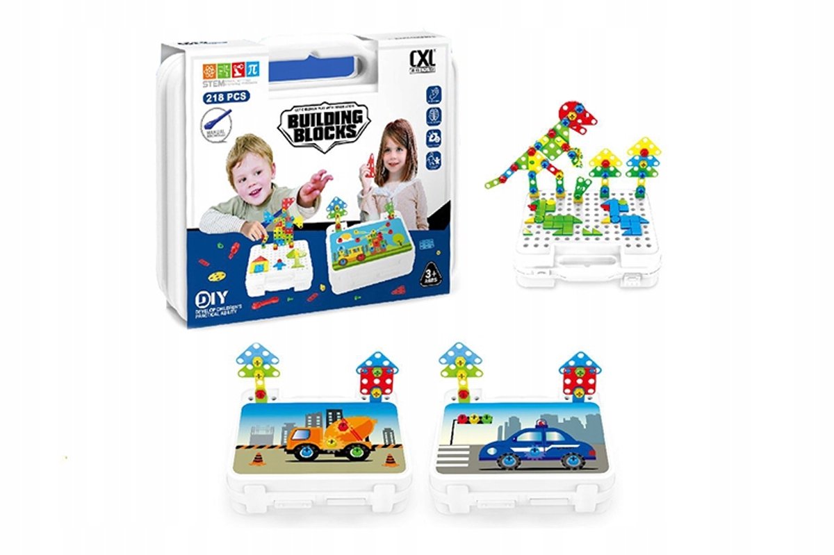 3D Puzzel Koffer 218 Kleurrijke Blokken Constructie Speelgoed