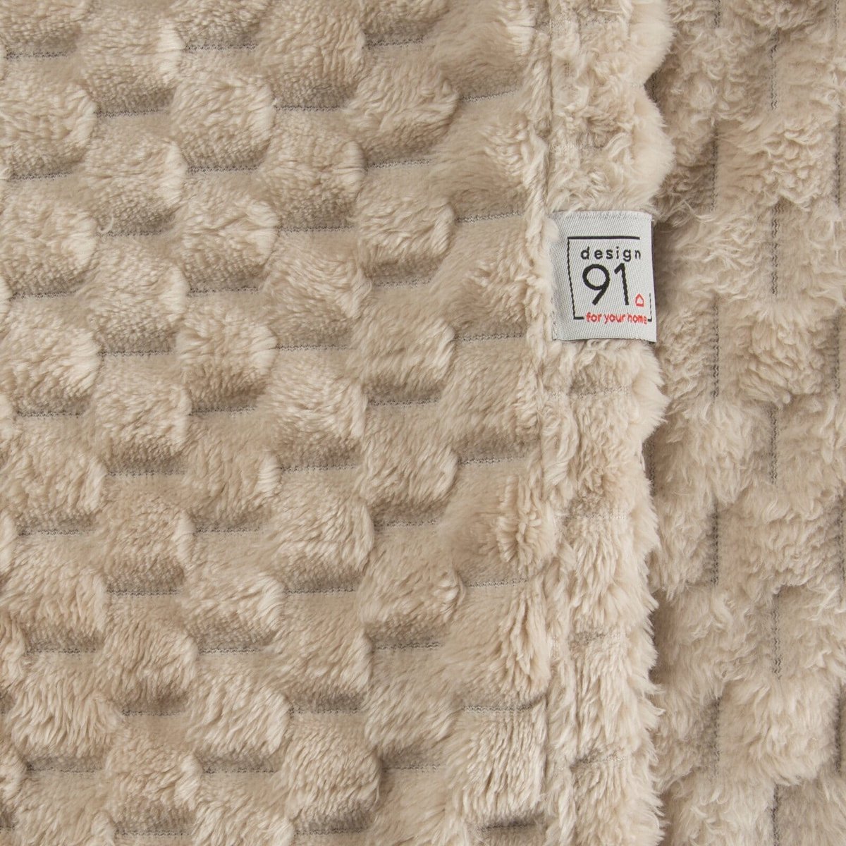 Geruite deken met 3D-effect CINDY6 Beige 170x210 cm