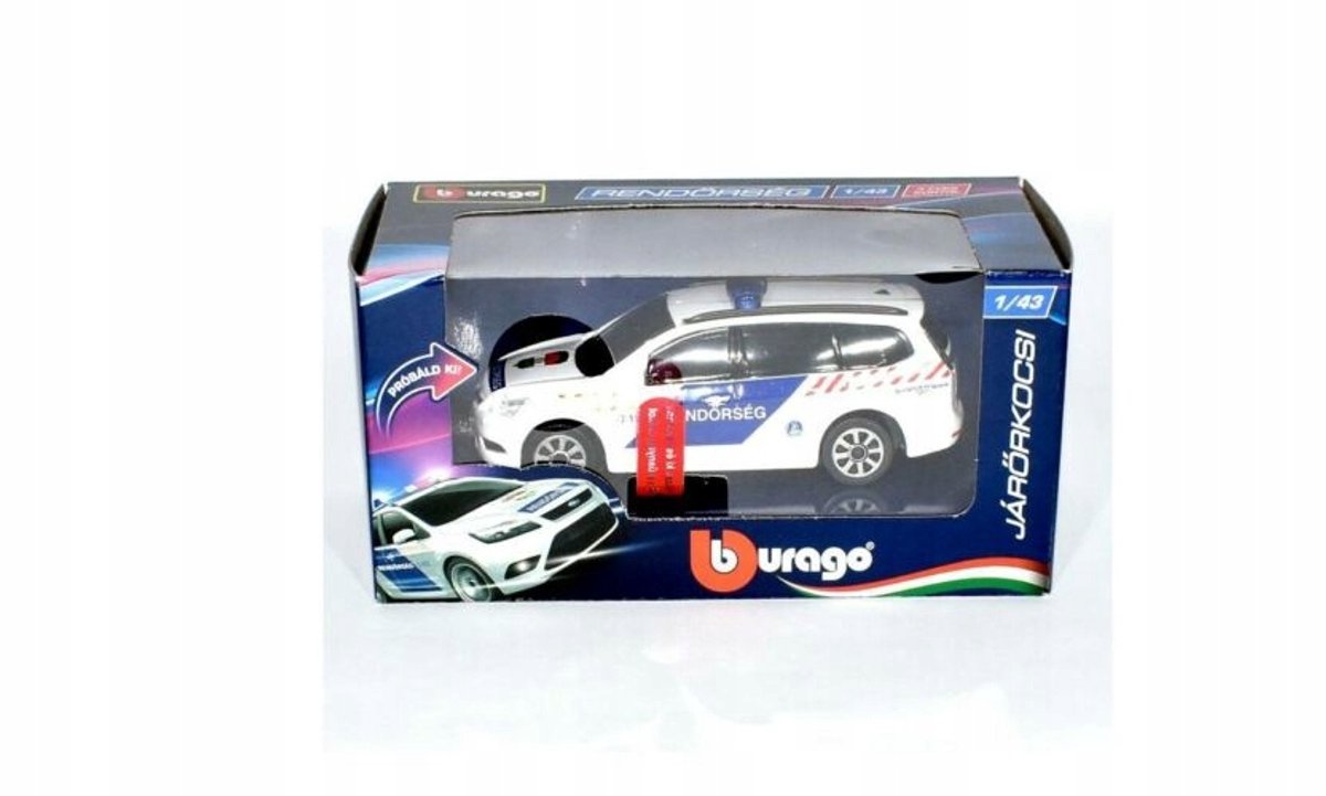 Bburago Ford Politieauto 1:43 Hongaarse Versie met Licht & Geluid