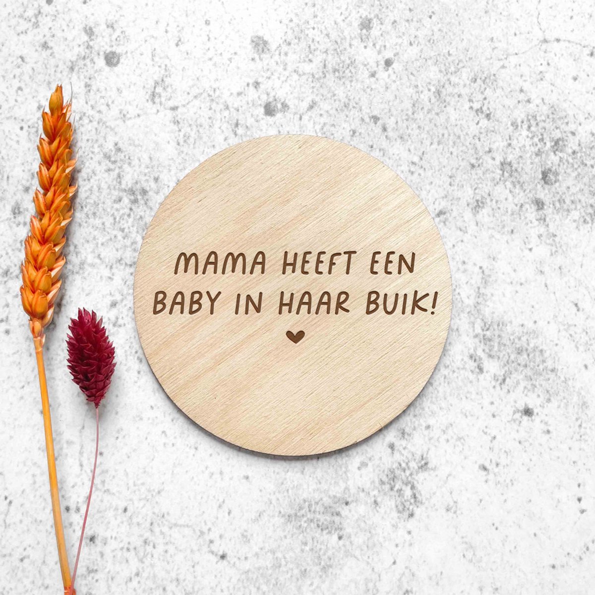 Cirkel | mama heeft een baby in haar buik! | 10 cm | Fien & Feau