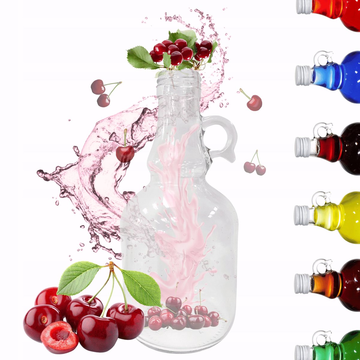 Glazen Fles 500ml met Handvat - Zonder Dop