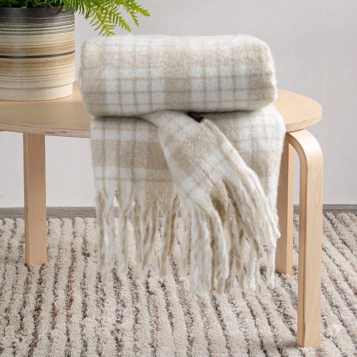 Luxe Moher Plaid 130x170 cm - Zacht & Stijlvol met Franjes