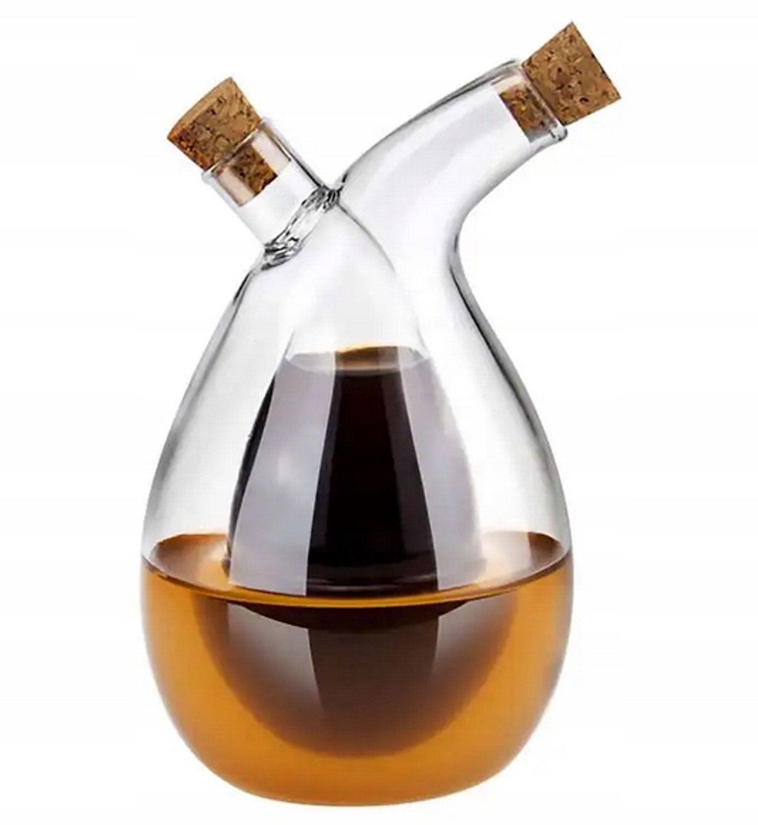 Glazen Fles Olie & Azijn Dispenser 2-in-1 (350ml + 75ml)