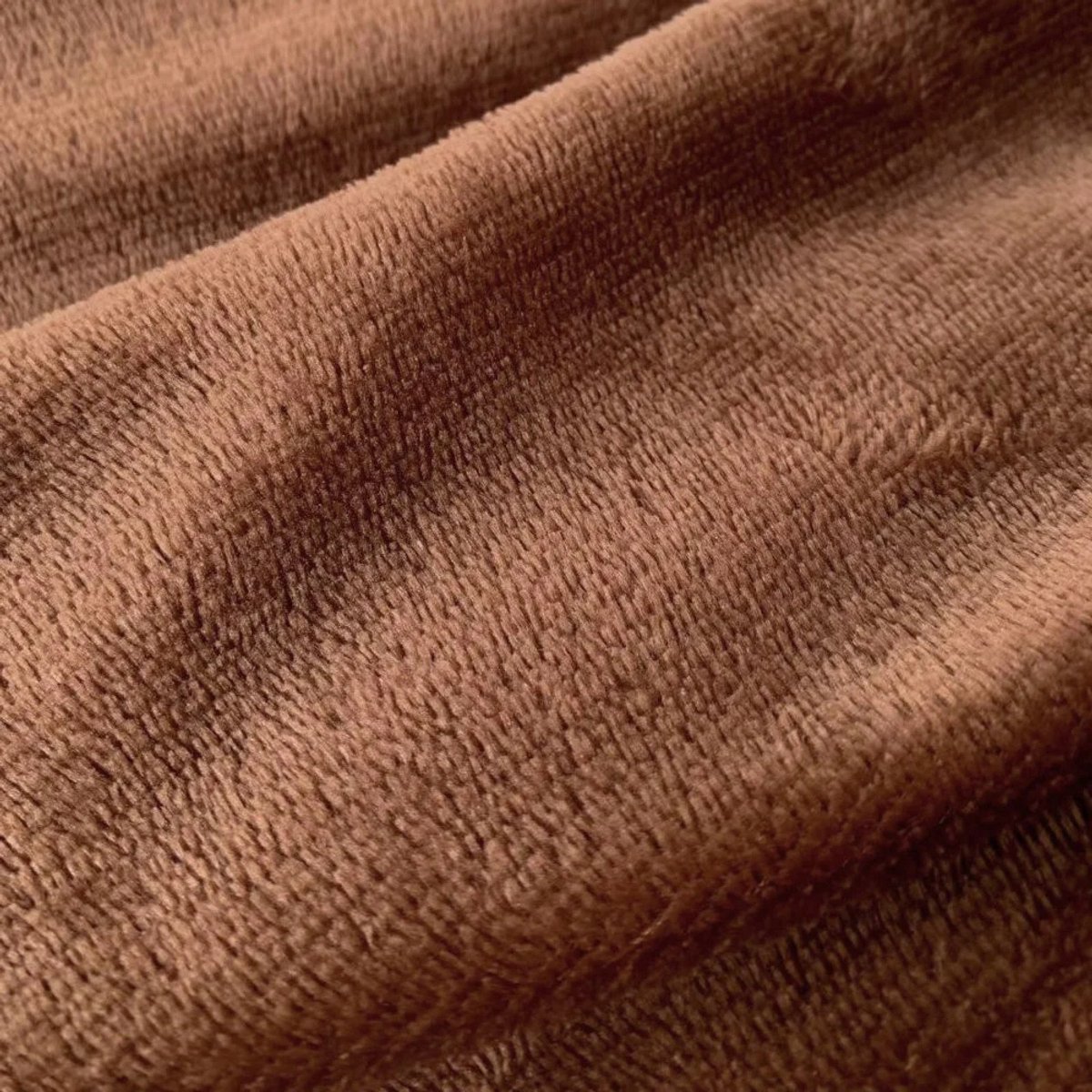 Pluche Microvezel Deken 200x220 cm - Bruin