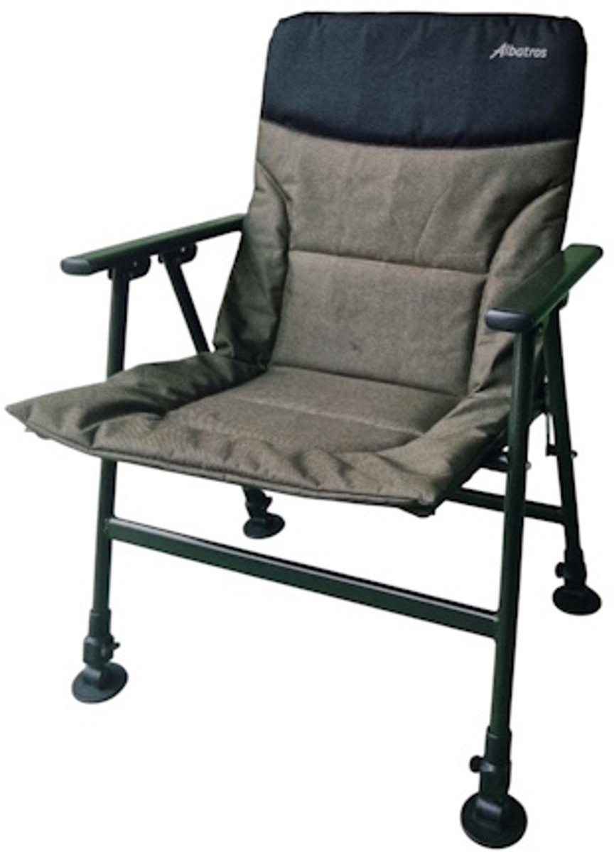 Albatros Comfort Arm Chair - verstelbare visstoel met armleuningen en 600D polyester bekleding