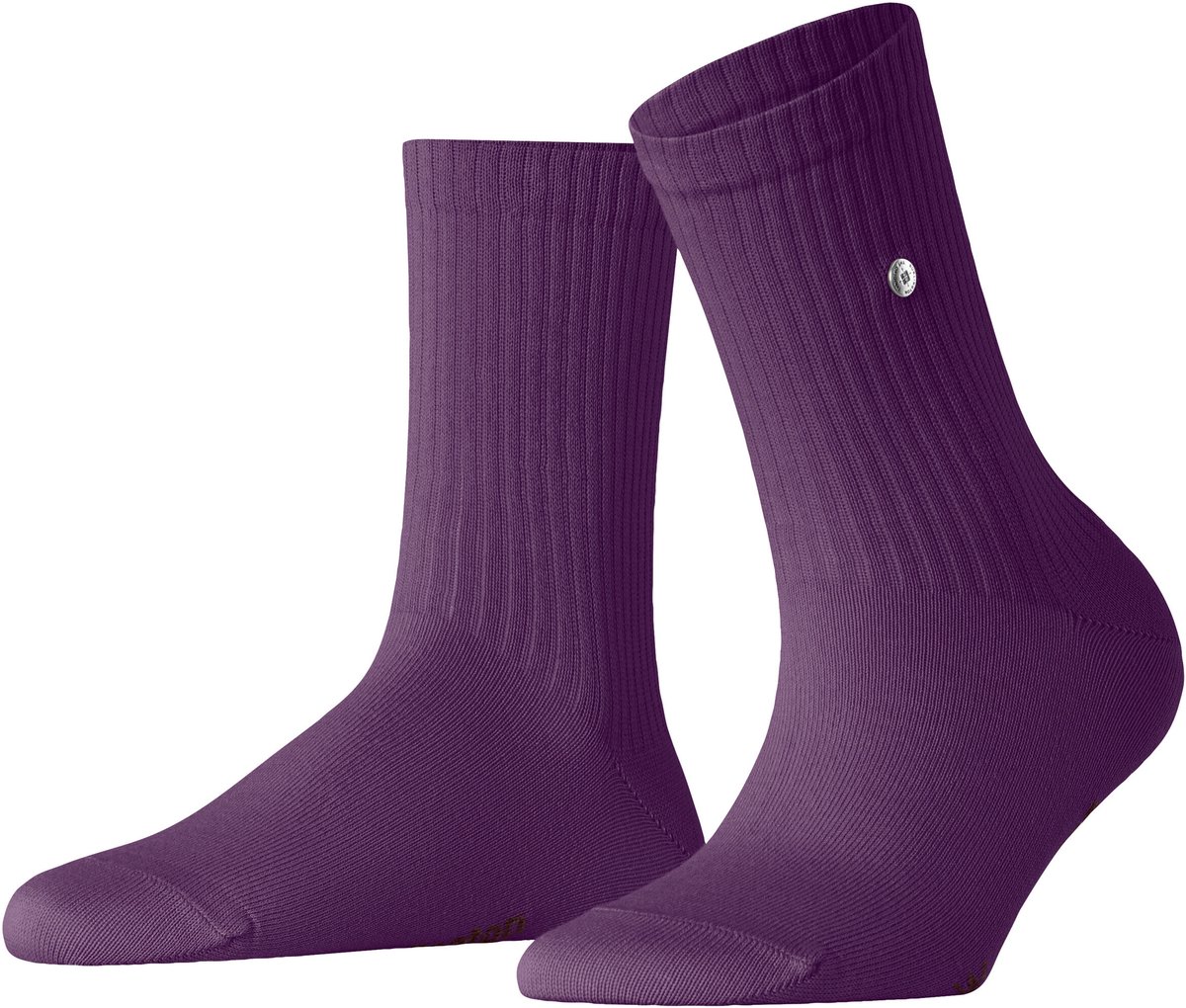 Burlington Fleet Street eenkleurig katoen sokken dames paars - maat 36-41