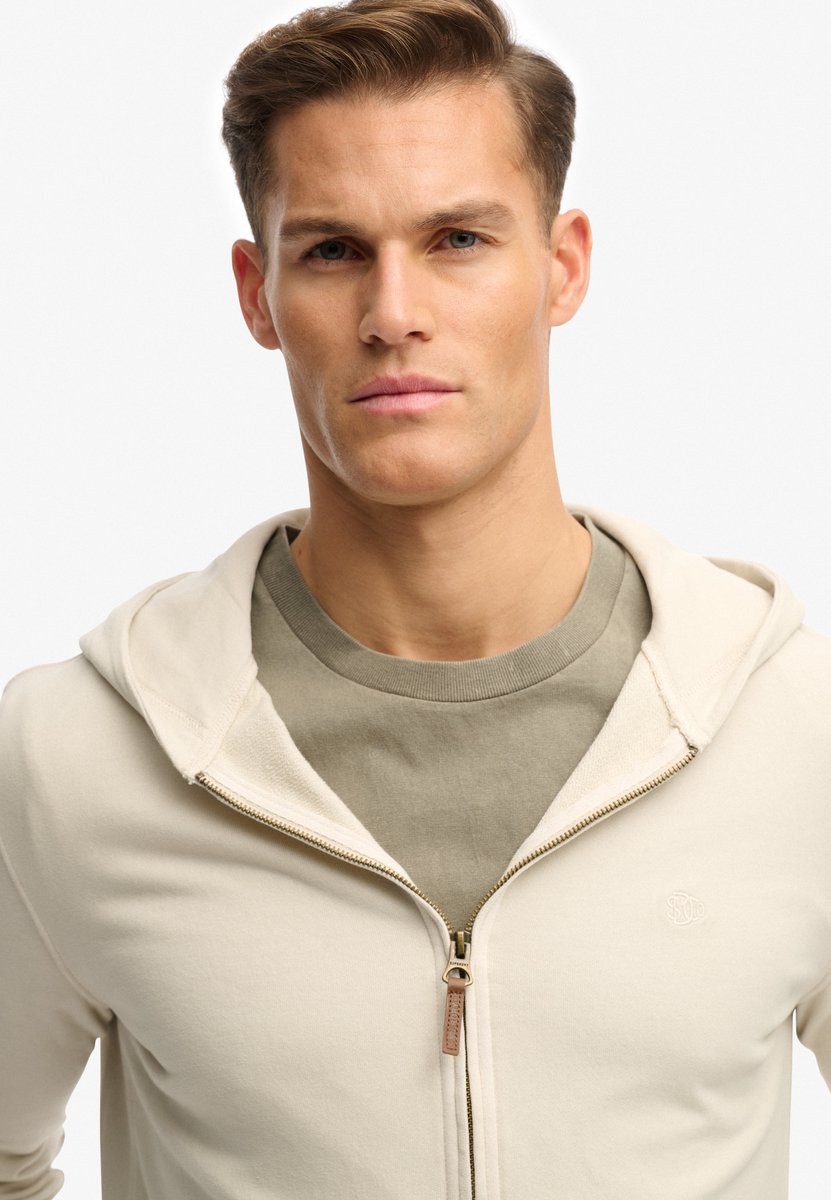 Superdry Vest Classic Essential Ziphood M2014170a 1ki Rainy Day Mannen Beige