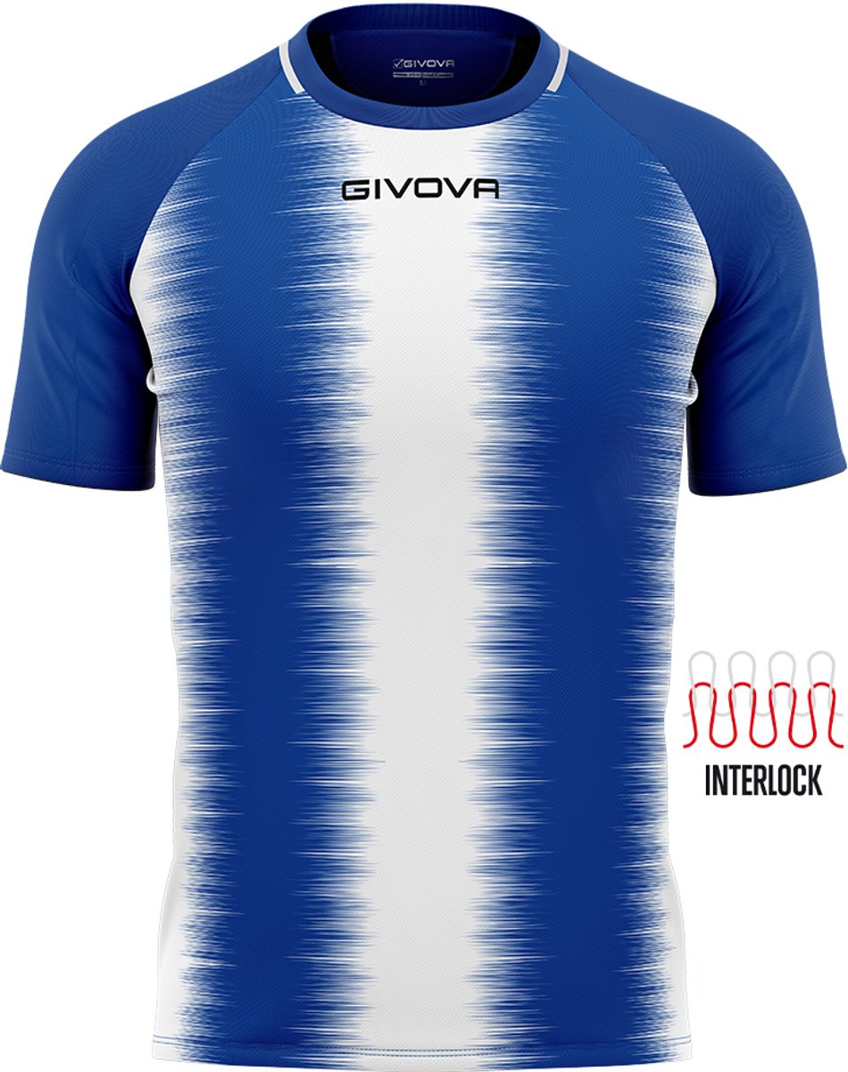 Sportshirt Givova Streep Koningsgeel Blauw - XL