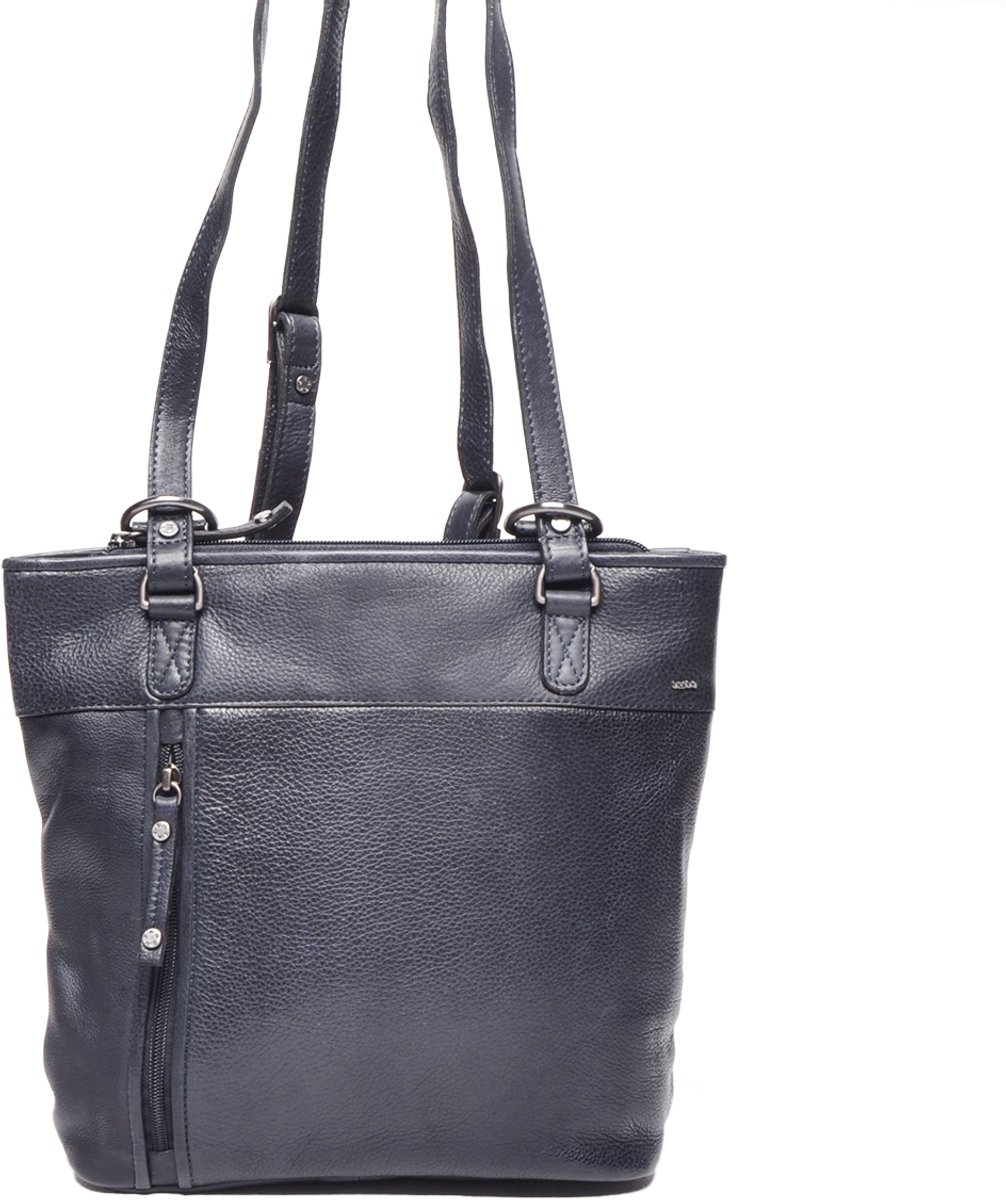 Berba | Lucca | 2 in 1 rugzak en schoudertas | Rugzak | Schoudertas | 10 Liter | Dames | Donkerblauw | Leer