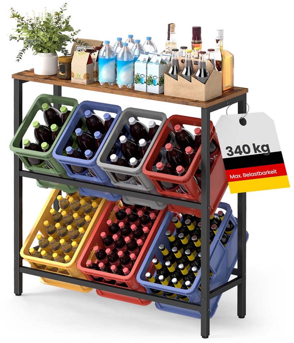 Drankkrattenrek – 2 niveaus – Voor 6 kratten