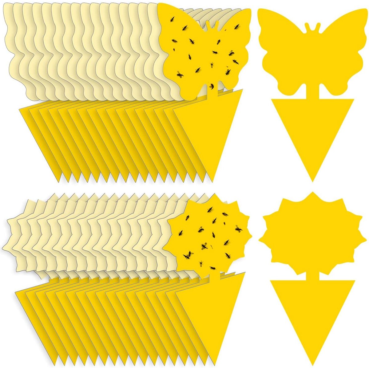Bondoo Fruitvliegjes vanger 36 stuks - Rouwvliegjes bestrijden - Rouwvliegjes plakstrips - Fruitvliegjesval - Rouwvliegjes aaltjes - Geel