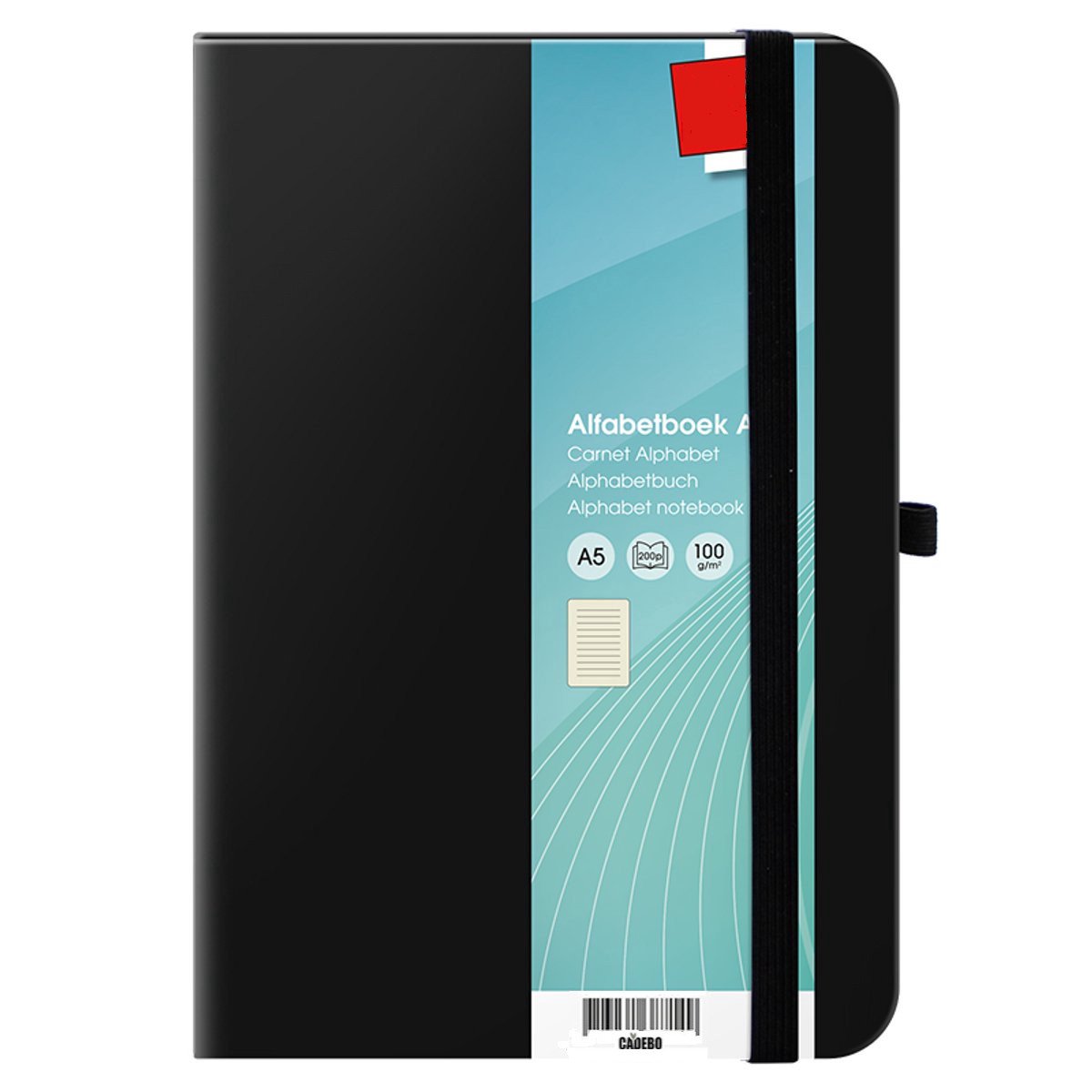Cadebo Groot Alfabetboek – Adresboek met Alfabet – Adressenboek – Telefoonboek – A5 – Zwart