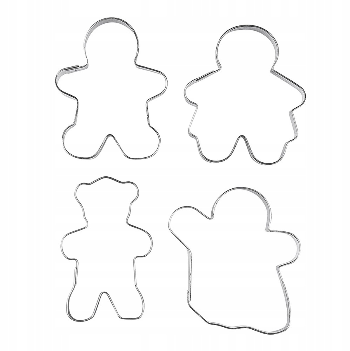 Koekjesvormpjes Mensjes 4 Stuks - RVS