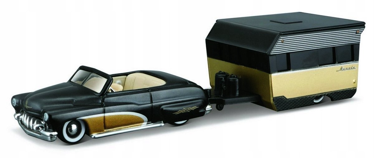 Maisto 1950 Mercury Alameda Trailer 1:64 Zwart Nieuw