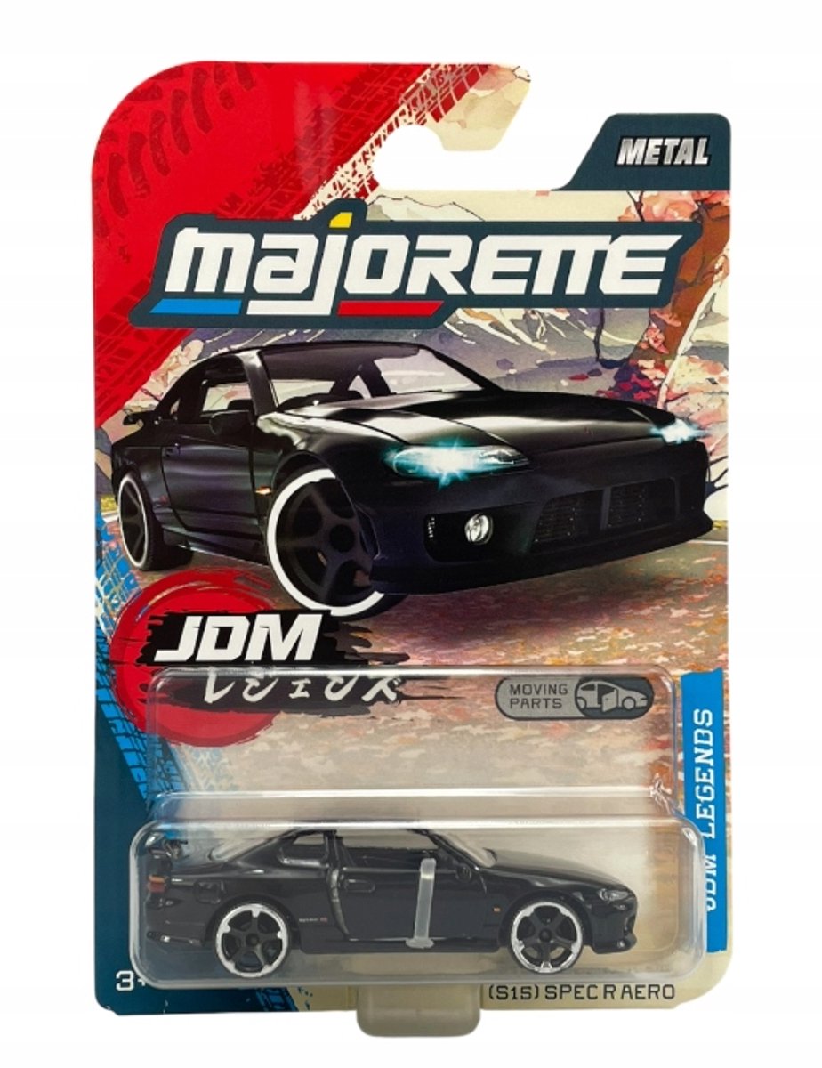 Majorette Nissan Silvia S15 Spec R Aero Zwart 1:64 Modelauto