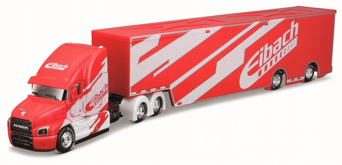 Maisto Mack Anthem Vrachtwagen met Trailer 1:64 Rood