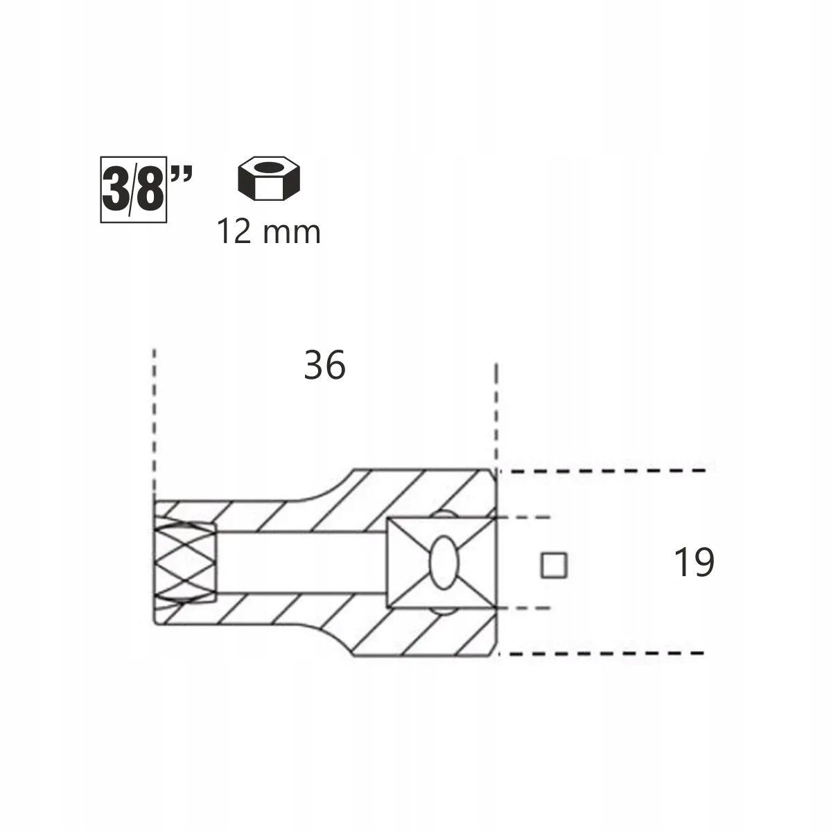 Beta 1428/12 Dop DOP 3/8" 12mm Dop voor Beschadigde Moeren