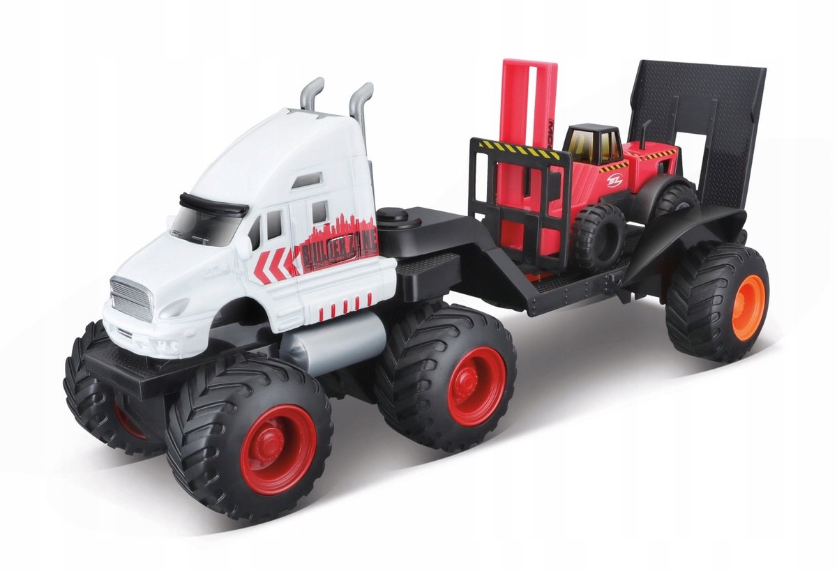 Maisto Bouwvoertuig: Tractor met aanhanger en heftruck