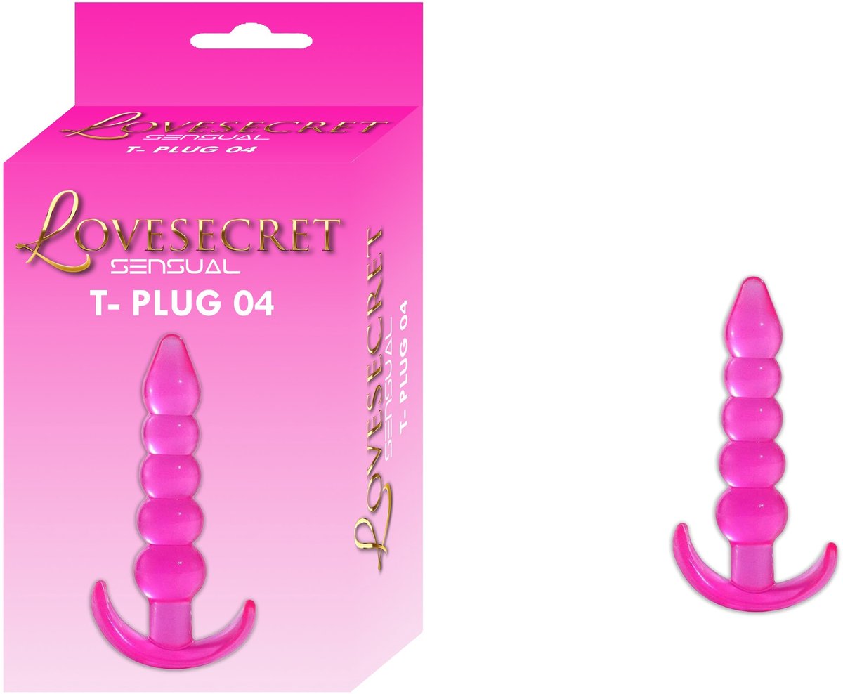 Lovesecret Sensual LS13 T-Plug 04 Roze – Anal Plug – 12 cm – Zachte & Veilige TPE – Voor Beginners – T-vormige Basis