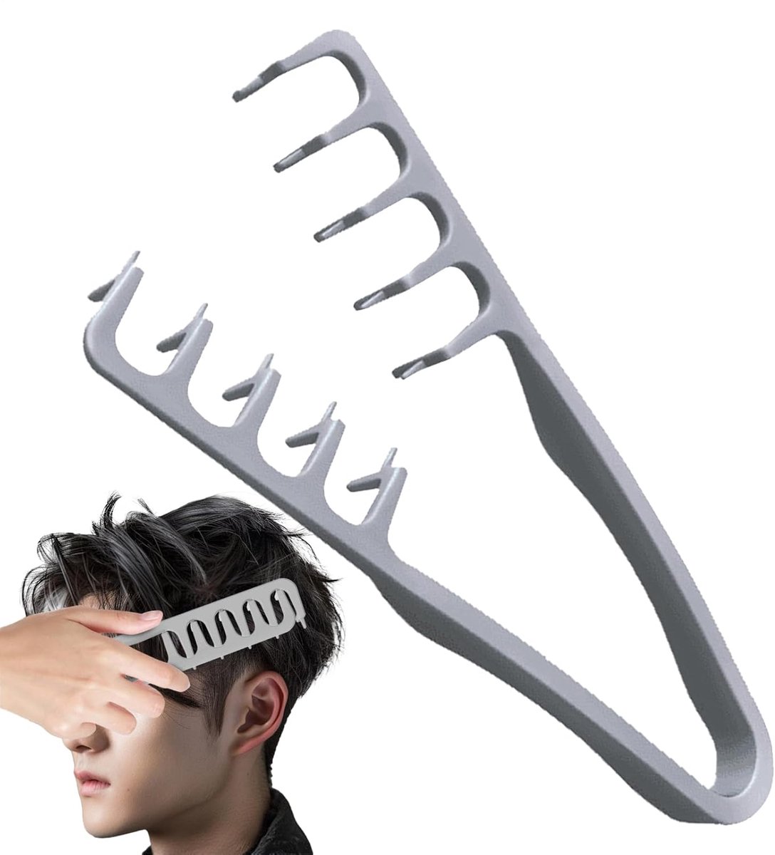 2 Stuks kam voor pluizig haar, Textuurkam - Ontwarrende tool met brede tanden voor krullend haar, wortelverdikkingsmiddel en ponybedekkingsaccessoire, haarverzorgingsinstrument voor thuisstyling in de kapsalon, haartool, grove textuurkam - Cyslmuk®