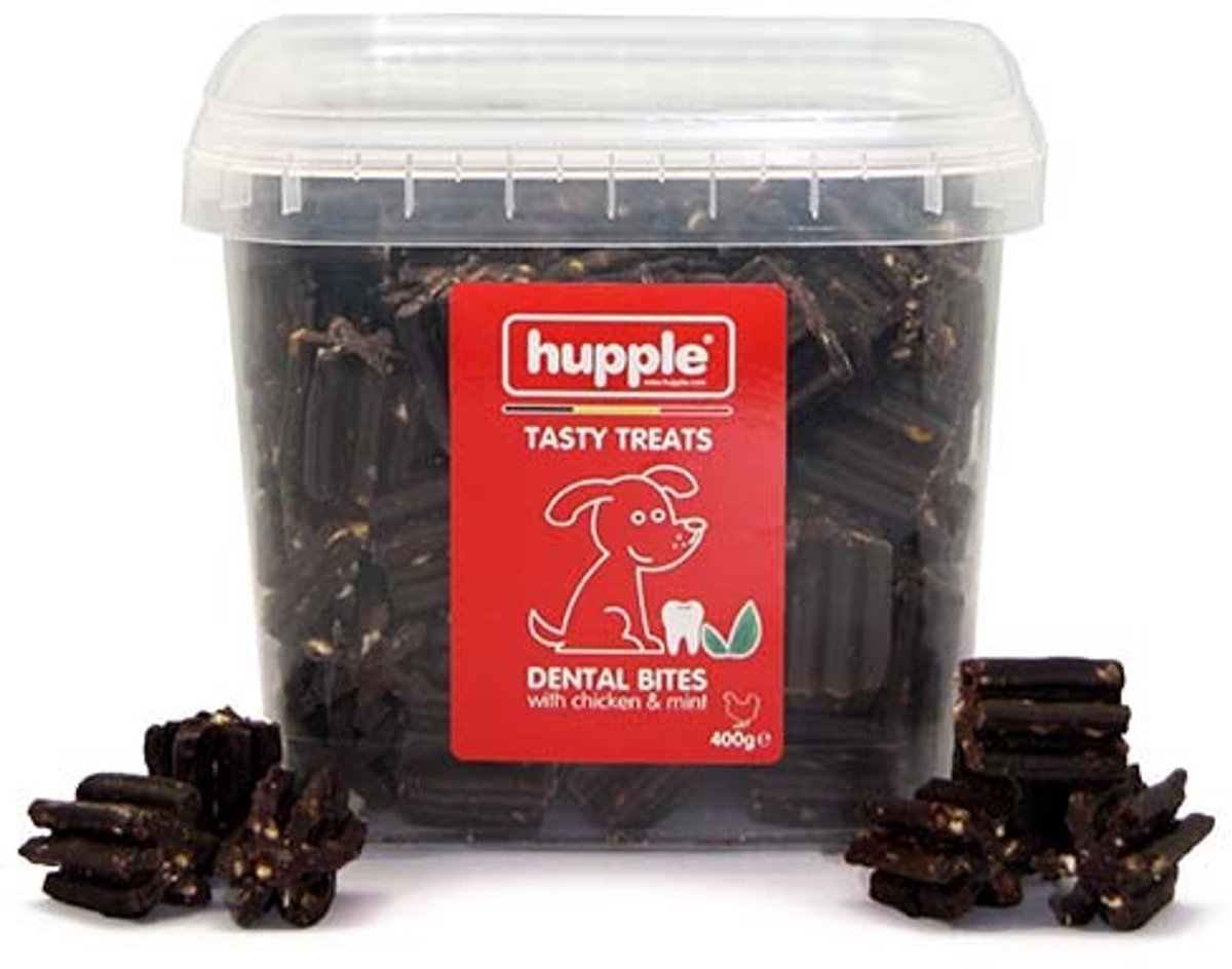 Hupple dental bites met kip en munt kleine stukjes - hondensnack gebit