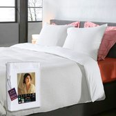 Housse de couette gaufrée – LitaLente Wit – 100 % Katoen – Luxe et respirante – Comprend 2 Taies d'oreiller 60 x 70 cm – Qualité hôtelière – Infroissable et résistante – Convient aux Dekbed de 240 x 220 cm