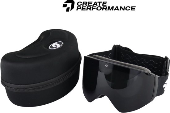 CREATE PERFORMANCE - Skibril - Wintersport - Skien - Snowboarden - Zwart - Dames en Heren - One size - Met opbergbox