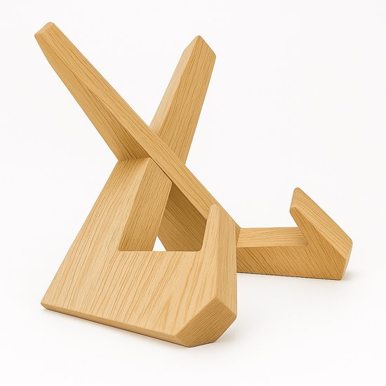Adore Maison Houten Boekenstandaard Lichtbruin – Luxe Kookboekhouder & Tablethouder – Duurzaam Massief Hout – Donkerbruin