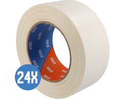 DULA Duct tape - Wit - 50mm x 50m - 24 Rollen Ducktape - Reparatie tape